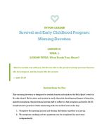 Survival and Early Childhood Program Year 1